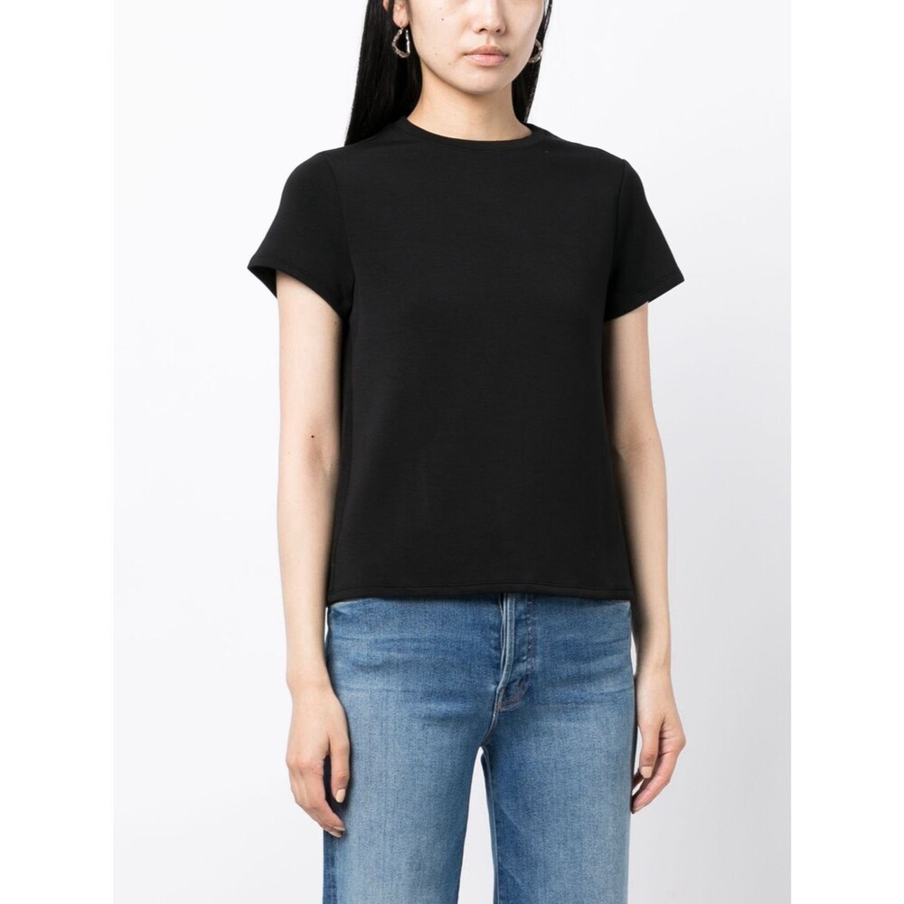 SPANX Airessentials Short Sleeve Tee Cap Sleeve Casual Black Sz Sm Basic Modal